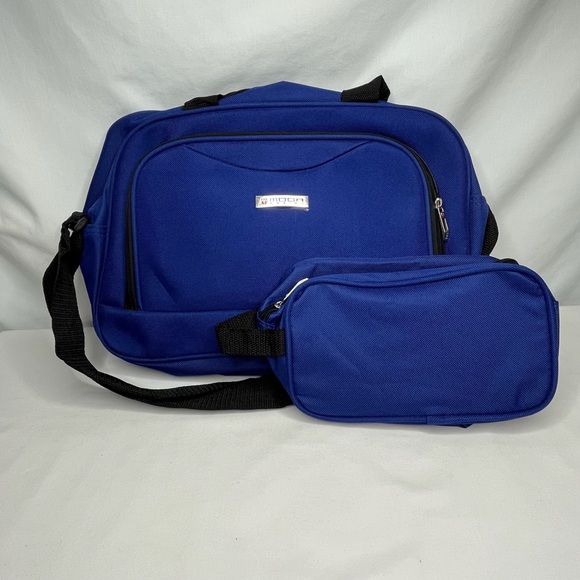 New Royal Blue Moda Design Carry On Travel Bag With Shoulder Strap - Picture 2 of 14